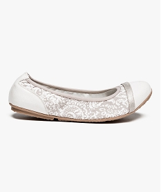 GEMO Ballerines souples bimatières Blanc