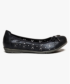 GEMO Ballerines confort souples motif fleurs Noir