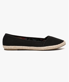 ballerines femme en toile avec bord de semelle en corde noir espadrilles7005801_1