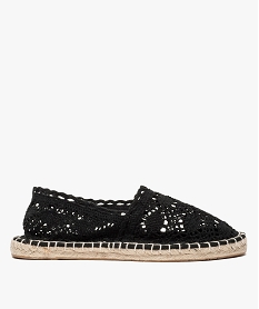 espadrilles femme en crochet avec bord de semelle en corde noir7005901_1