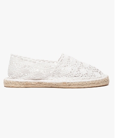 espadrilles femme en crochet avec bord de semelle en corde blanc espadrilles7006001_1