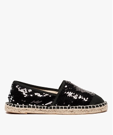 GEMO Espadrilles femme avec dessus en sequins Noir