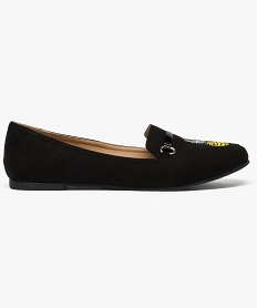 GEMO Slippers femme avec motif ananas brodé Noir