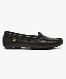 GEMO Mocassins bateau confort en cuir noir standard