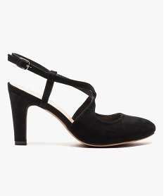 escarpins aspect cuir velours avec talon ouvert noir escarpins7013601_1