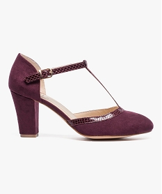 escarpins femme a talon dessus en suedine et bride vernie style salome rouge7017101_1