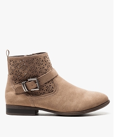 boots avec tige ajouree et boucle metallique brun bottines et boots7018501_1