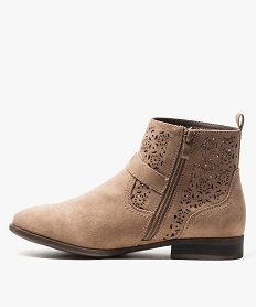 boots avec tige ajouree et boucle metallique brun bottines et boots7018501_3