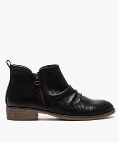GEMO Boots mid-cut avec dessus perforé et détail zippé Noir