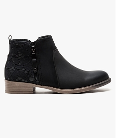GEMO Boots mid-cut bi-matières avec zip décoratif Noir