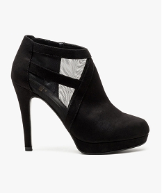 GEMO Low-boots bimatières à talon aiguille Noir