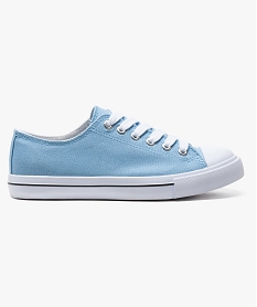 baskets femme en toile a bout renforce fermeture lacets bleu baskets et tennis7022201_1