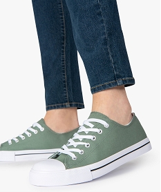 GEMO Baskets femme en toile à bout renforcé fermeture lacets 4723