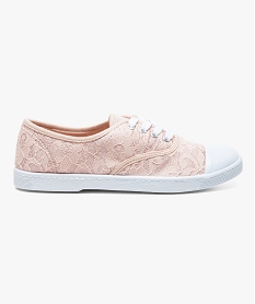 baskets basses a lacets motif dentelle rose baskets et tennis7022501_1