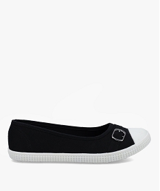 GEMO Ballerines femme en toile avec bout renforcé noir standard