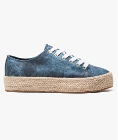 GEMO Baskets en toile avec plateforme en corde bleu standard