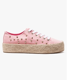 GEMO Baskets semelle plateforme en corde rose standard