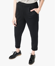 GEMO Pantalon carotte 78e à revers Noir