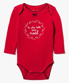 GEMO Body bébé fille spécial Noël Rouge