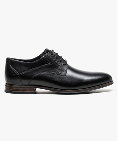 derbies en cuir avec effet de matiere noir7055901_1