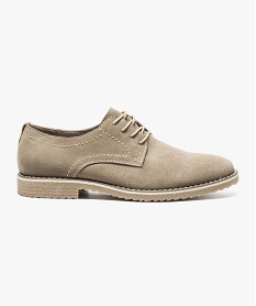 derbies casual en croute de cuir beige7059201_1