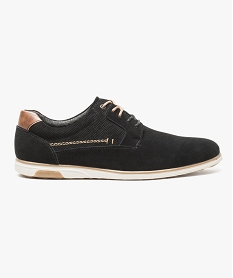 derbies suedees bicolores avec semelle contrastante noir7060701_1