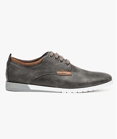 GEMO Derbies homme avec semelle contrastante sportswear Noir