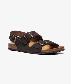 sandales en cuir avec boucles sur le dessus brun sandales et nu-pieds7067001_2