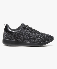 GEMO Baskets basses en maille chinée noir standard