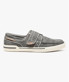 chaussure bateau denim fermeture a scratch noir mocassins et chaussures bateaux7069101_1