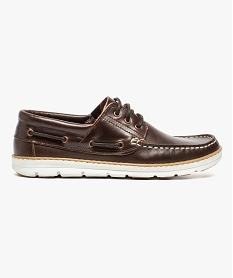 chaussures bateau homme a lacets et dessus cuir brun mocassins et chaussures bateaux7069201_1