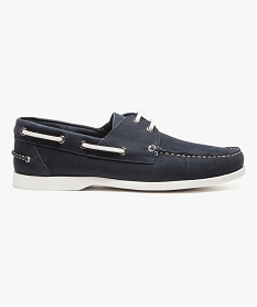 chaussures bateau en cuir bleu7069601_1