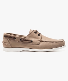 chaussures bateau en cuir beige7069701_1