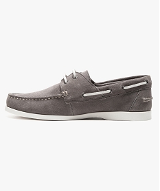 chaussures bateau en croute de cuir gris mocassins et chaussures bateaux7070001_3