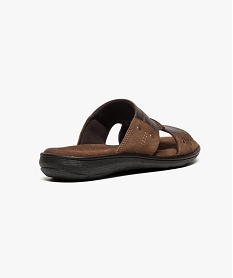 sandales ouvertes en cuir brun sandales et nu-pieds7071301_4