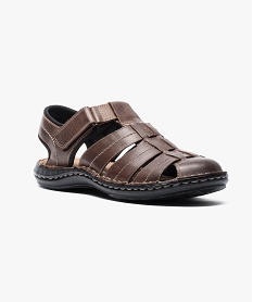 sandales en cuir doublees neoprene brun7072701_2