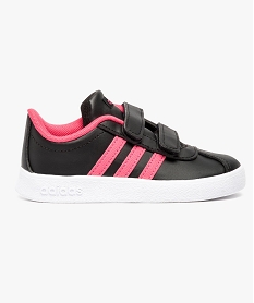 GEMO Baskets noires et roses à scratch - Adidas VL COURT 2.0 Noir