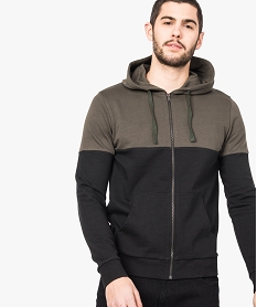 GEMO Sweat zippé bicolore Brun