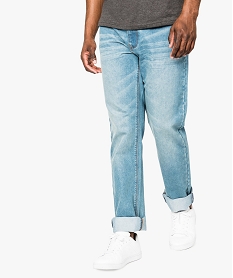 GEMO Jean homme regular 5 poches taille normale longueur L34 Bleu