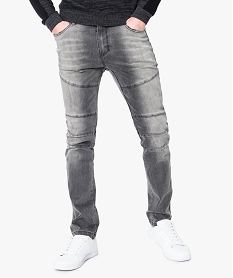 jean slim taille basse avec surpiqures devant gris7105201_1