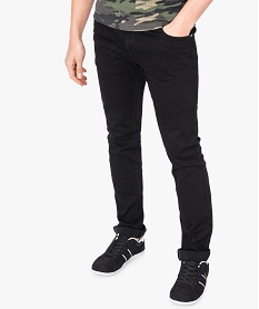 GEMO Jean homme slim stretch taille haute délavé Noir