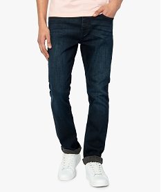 GEMO Jean homme straight stretch 5 poches Bleu