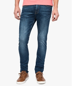 jean homme skinny delave avec plis sur les hanches bleu7106901_1