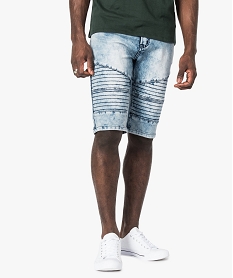 short en denim delave style motard bleu shorts et bermudas7107601_1