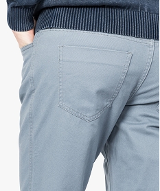 pantalon homme 5 poches coupe regular en toile unie bleu7109301_2