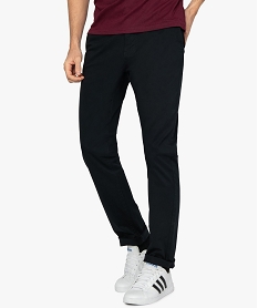 GEMO Pantalon homme chino coupe slim Noir