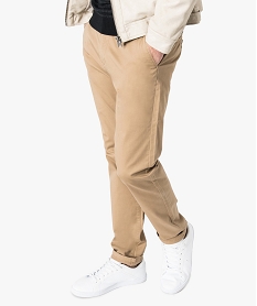 GEMO Pantalon homme chino coupe slim Beige