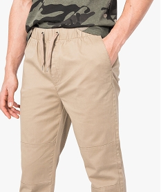 pantalon jogger en toile brun pantalons de costume7110301_2