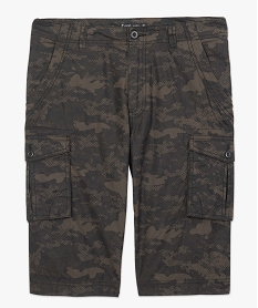 short a poches plaquees imprime camouflage vert7111401_4