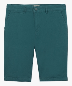 bermuda homme en toile extensible 5 poches coupe chino vert7112901_4